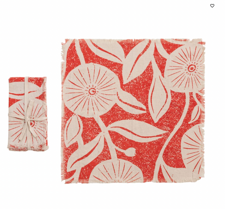 Creative Co-Op Cotton Printed  w/ Floral Pattern