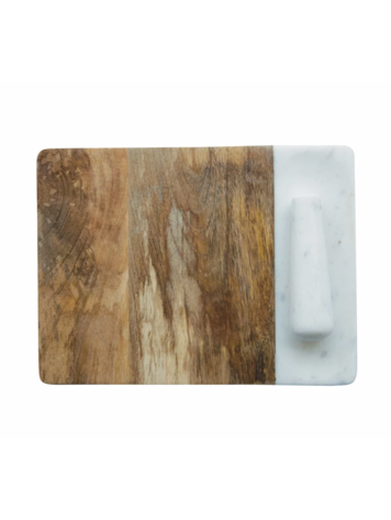 Creative Co-Op Mango Wood & Marble Pestle