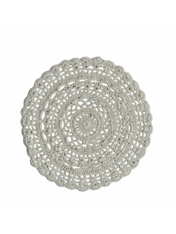 Creative Co-Op Recycled Cotton Blend Crocheted Placemat, Natural
