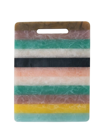 Creative Co-Op Marbled Resin Striped Cheese Board