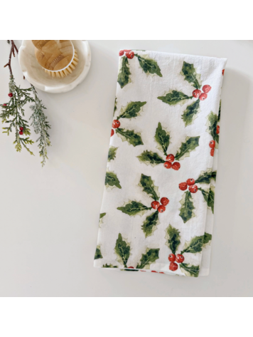 emily lex studio Holly Berry Tea Towel
