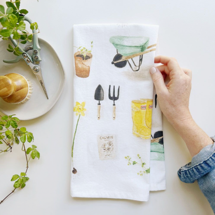 emily lex studio Gardening Tea Towel
