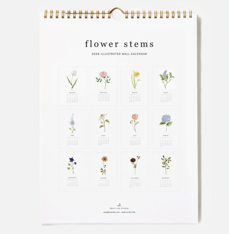 emily lex studio 2026 Flower Stems Calendar