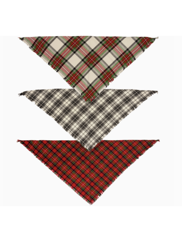 Primitives by Kathy Plaid Christmas Dog Bandana Set