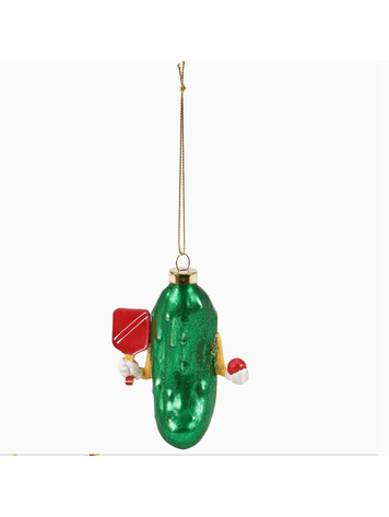 Primitives by Kathy Pickleball Glass Ornament