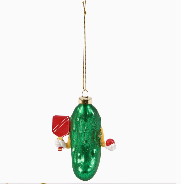 Primitives by Kathy Pickleball Glass Ornament