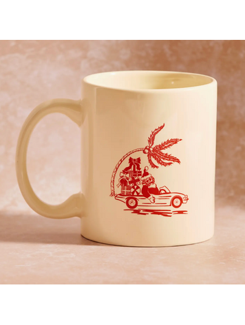 One & Only Paper Island Santa Almond and Red Coffee Mug