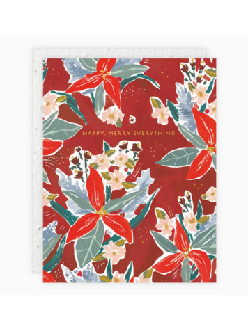 Seedlings Red Poinsettia - Holiday Card