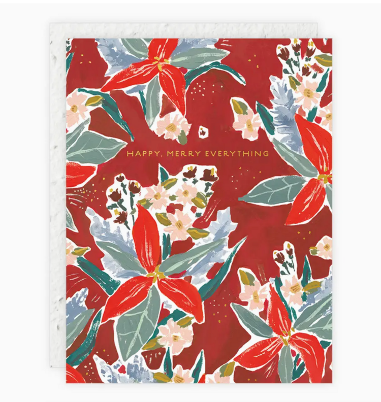 Seedlings Red Poinsettia - Holiday Card