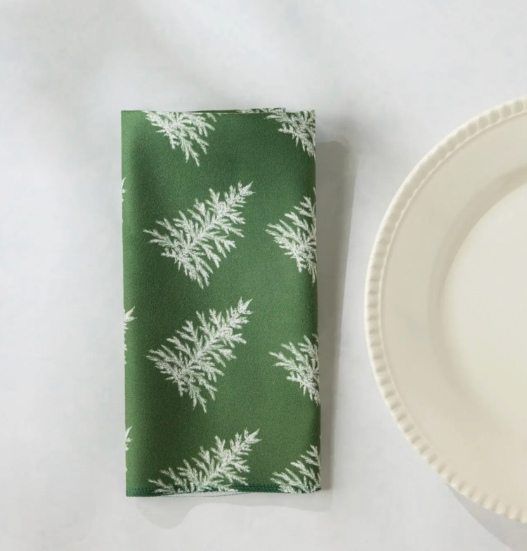 Geometry Cedar Green Dinner Napkin Set