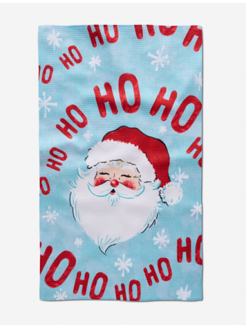Geometry Merry Santa Claus Tea Towel