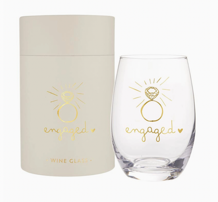 Santa Barbara Design Studio Stemless Engaged Wine Glass -