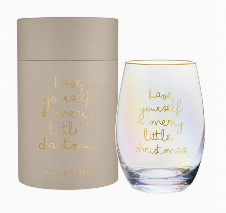 Santa Barbara Design Studio Stemless Wine Glass - Merry Little Christmas