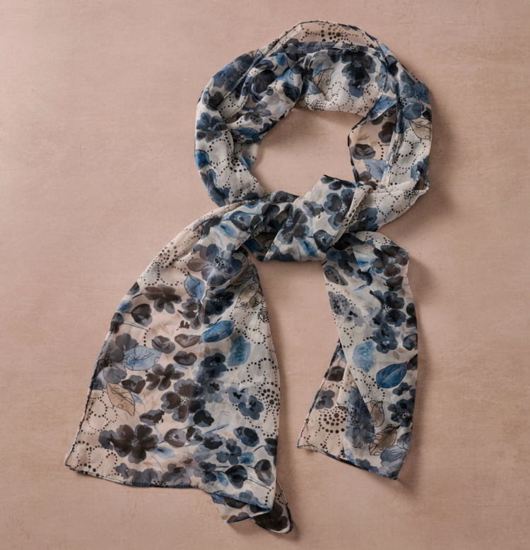 ten thousand villages Samiti Floral Chiffon Scarf