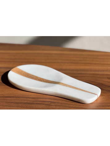 verve culture Marble and Wood Spoon Rest
