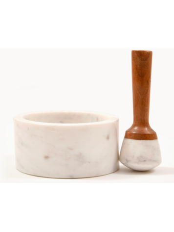 verve culture White Marble Mortar & Pestle