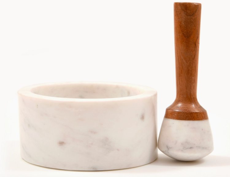 verve culture White Marble Mortar & Pestle
