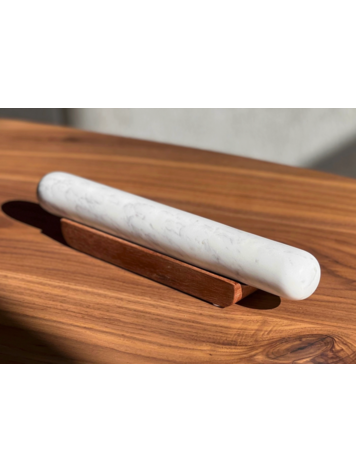 verve culture White Marble Rolling Pin and Wood Base