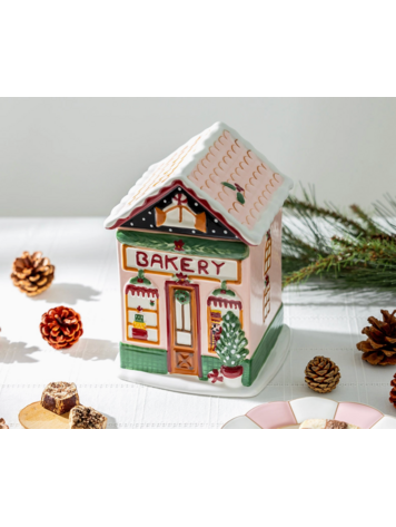 Grace Teaware Holiday Bakery House Cookie Jar