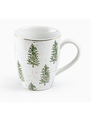 Grace Teaware Snowy Pine Trees 14oz Mug