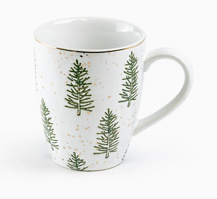 Grace Teaware Snowy Pine Trees 14oz Mug