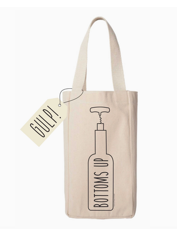potluck press Bottoms Up Outline Wine Bag