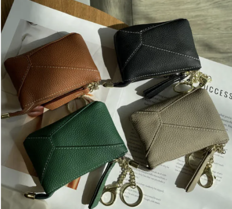 Sweet Cherry Sky Genuine Leather Coin Purse Wallet