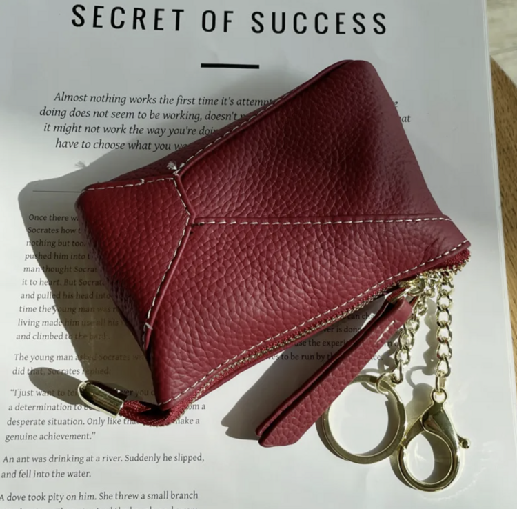 Sweet Cherry Sky Genuine Leather Coin Purse Wallet