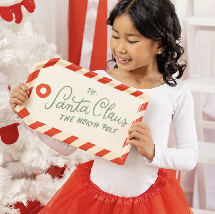 My Mind's Eye To Santa Tag Bamboo Tray