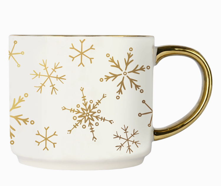 Sweet Water Decor Gold Snowflakes Coffee Mug