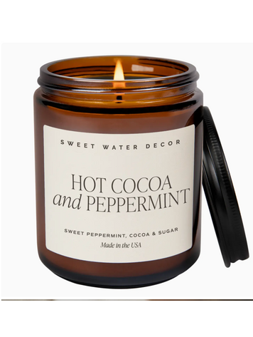 Sweet Water Decor Hot Cocoa and Peppermint 9 oz Soy Candle