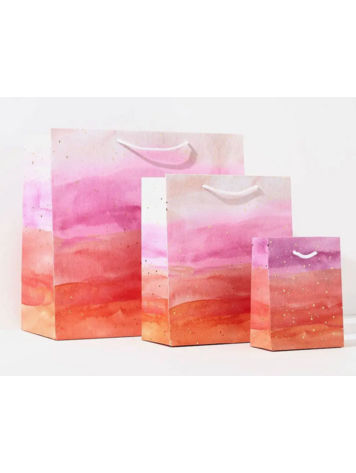 Paper Source Pink Watercolor Gift Bag, Small