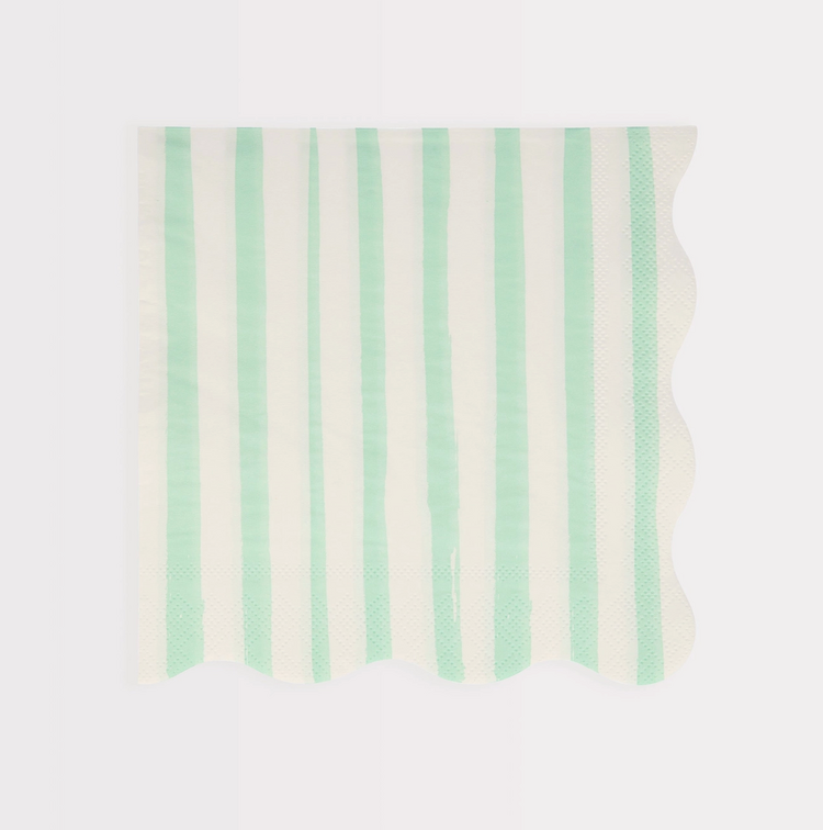 Meri Meri Mint Stripe Large Napkins