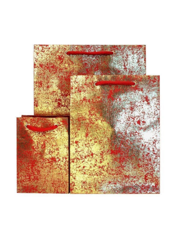 Vivid Wrap Ltd Red Gold Crush Small Gift Bag