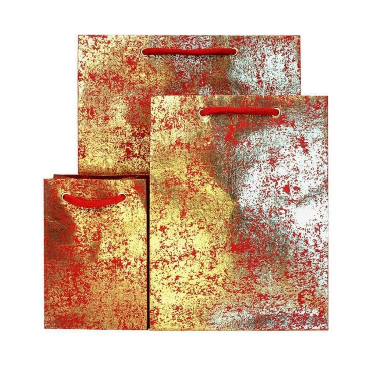 Vivid Wrap Ltd Red Gold Crush Med Gift Bag