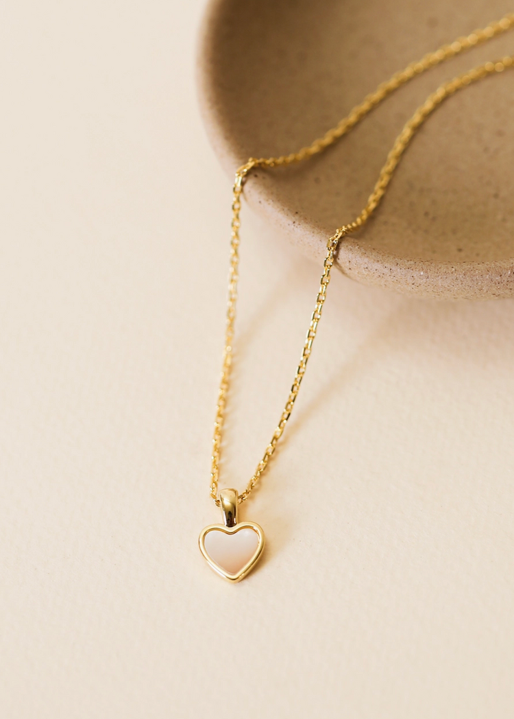 JaxKelly Heart Pendant Mother of Pearl