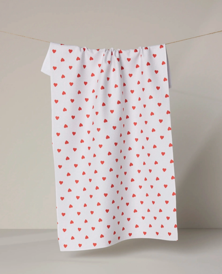 Geometry Baby Hearts Tea Towel