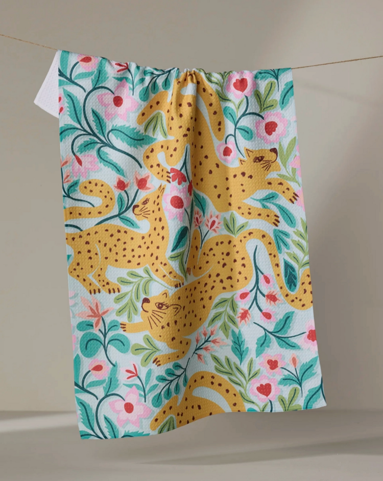 Geometry Cheetah Haven Tea Towel