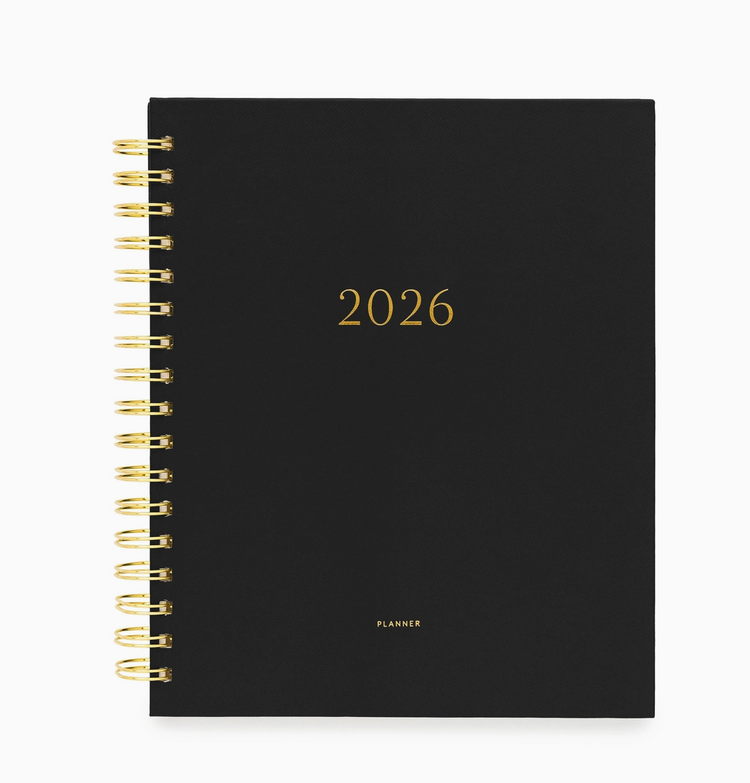 Sugar Paper 2026 Black Signature Spiral Planner
