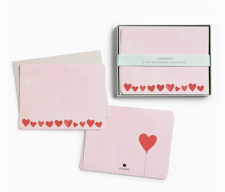E. Frances Paper Studio Mini Hearts Blush Flat Note Set