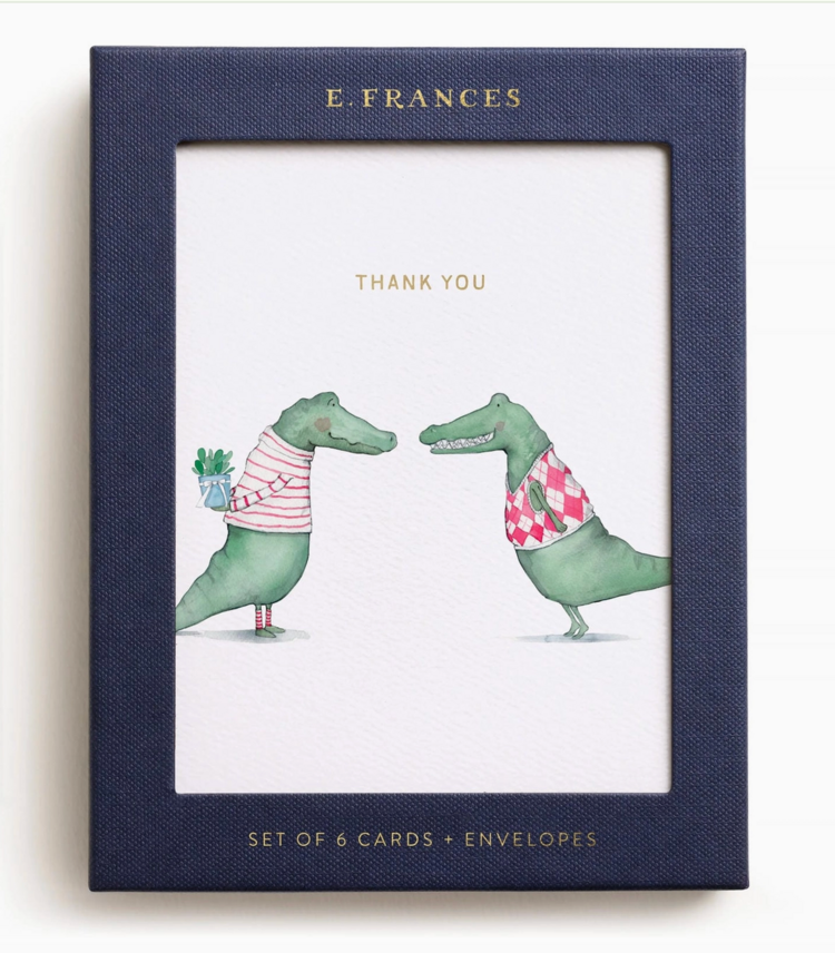 E. Frances Paper Studio Alligator Thank You Boxed Card Set