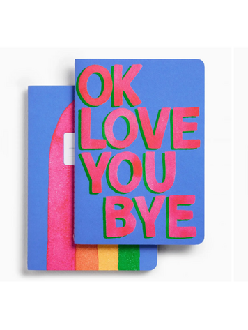 E. Frances Paper Studio Okloveyoubye Set of Two Stitched Notebooks