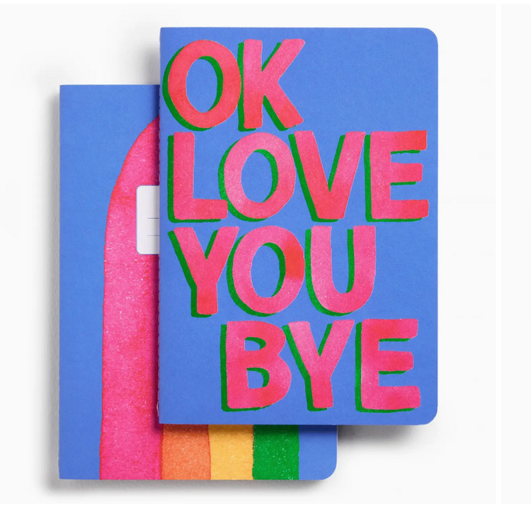 E. Frances Paper Studio Okloveyoubye Set of Two Stitched Notebooks