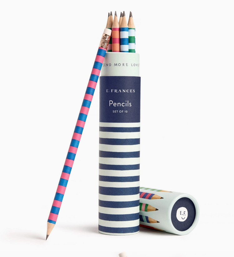 E. Frances Paper Studio Varsity Stripes Set of 10 Pencils