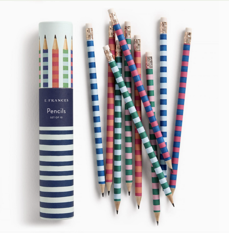 E. Frances Paper Studio Varsity Stripes Set of 10 Pencils