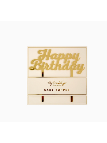 My Mind's Eye Basic Gold Happy Birthday Cake Topper