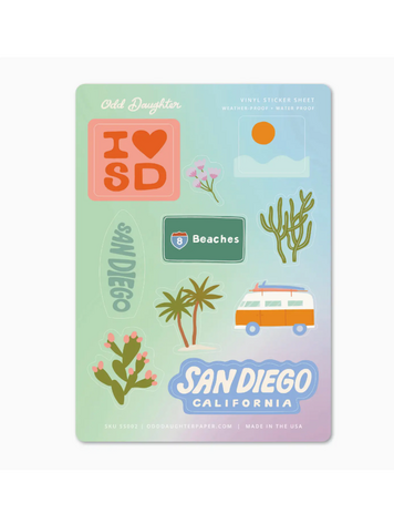 Odd Daughter Paper Co. San Diego Sticker Sheet