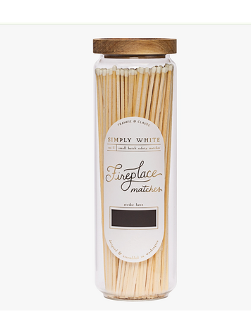 Frankie & Claude White Fireplace Matches in Wood