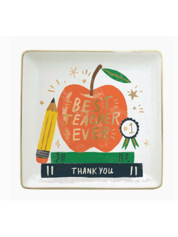 soiree-sisters Ceramic Trinket Tray | Best Teacher Ever Trinket Tray