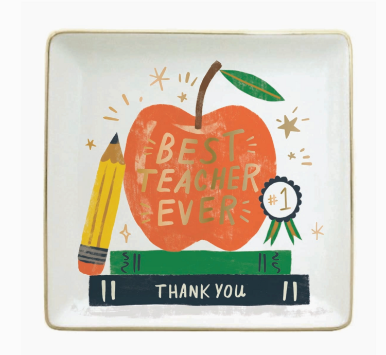 soiree-sisters Ceramic Trinket Tray | Best Teacher Ever Trinket Tray